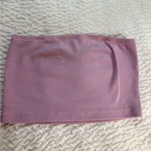 Pink Ribbed Women's Tube Top